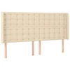Vidaxl Vzglavje z ušesi krem 163x16x118/128 cm blago