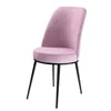 Hanah Home set trpezarijskih stolica Dexa 8 kom, roze tkanina Babyface, crne metalne noge