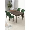 Hanah Home Set Trpezarijski sto i 4 stolice Nil, Zeleno-braon