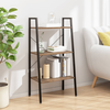 vidaXL 3-nadstropni stoječi regal temno rjav in črn 56x35x108 cm