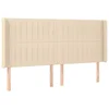 Vidaxl Vzglavje z ušesi krem 183x16x118/128 cm blago