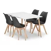Jedilni komplet 1 + 4, miza ADRIA 120x80cm bela + stoli BALI MARK črna