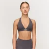 GymBeam Fierce Halter Sports Bra Grey
