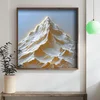 WallXpert uramljena MDF slika DOS056-50, snežni planinski vrh u reljefnom stilu, 50 x 50 cm