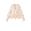 MANGO Bluza LAILA pastelno zelena / rosé / temno roza