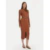 Elisabetta Franchi Pletena obleka AM-15S-61E2-V490 Rjava Regular Fit