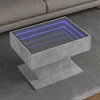 Stolić za kavu LED siva boja betona 70x50x45 cm drveni
