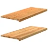 Prozorske klupice 2 kom svijetlosmeđe 100x40x2 cm masivne hrast