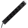 HOME Produžni kabal sa zaštitom NVT 6K-3/BK, 6 utičnice, 1.5mm2, 3m