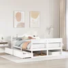 vidaXL Posteljni okvir brez vzmetnice bel 140x190 cm trdna borovina
