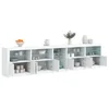 Komoda s LED svjetlima bijela 283x37x67 cm