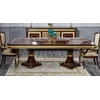 Casa Padrino luxury baroque dining table dark brown/gold - Handmade solid wood dining room table - Luxury dining room furniture in baroque style - Baroque furniture - Baroque furnishings