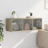 Zidni ormarić sa staklenim vratima boja hrasta 102 x 37 x 35 cm