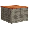 Vidaxl Vrtna miza siva 55x55x37 cm poli ratan in akacijev les
