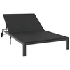 Ležaljka na suncu Crna 206 x 115 x 75 cm poliratan