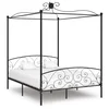 Okvir za krevet s nadstrešnicom crni metalni 160 x 200 cm
