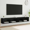 Set TV komoda s LED svjetlima 2 pcs Crni hrast 100 x 30 x 30 cm
