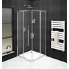 Kvadratni zaslon SIGMA SIMPLY, 900 x 900 mm, kot, prosojno steklo - Premična - Kvadratna s kotnim vhodom