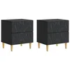 vidaXL Nočna omarica 2 pcs Črna 43 x 34,5 x 48 cm Inženirski les