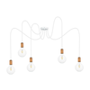 Luster na sajli MIROS 5xE27/60W/230V paukov bela/bakrena
