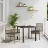 Vrtna stolica s jastukom 2 pcs Siva 55 x 53 x 85 cm poliratan