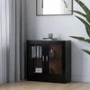 Vitrina crna 82,5 x 30,5 x 80 cm konstruirano drvo
