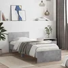 Krevetna konstrukcija s LED svjetlom Betonska siva 80 x 200 cm