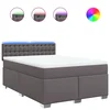 Vidaxl Box spring postelja z vzmetnico siva 140x200 cm umetno usnje