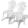 Den Bistro stoli 2 kosa liti aluminij bele barve