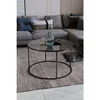 Hanah Home Royal klub sto O 75 cm, crna / dimljeno staklo