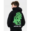 Sinsay - Dukserica na rajsferšlus sa kapuljačom Minecraft - crno
