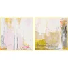 Tiskani sliki na platnu z ročno naslikanimi elementi v okvirju v kompletu 2 ks 41,5x41,5 cm New Age Yellow – Malerifabrikken