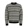 Jack & Jones Premium Pulover JPRBLUMAX FAIRISLE siva/črna
