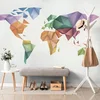Tapeta barvasti zemljevid sveta v origami stilu - 98x66