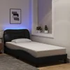 Okvir kreveta s LED-om bez madraca Hvar crni 90x190cm od tkanine