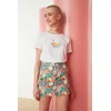 Trendyol Multi Color Floral Pattern Mini Length Woven Skirt