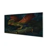 tulup.si Steklena slika Zeleni zmaj v gozdu 120x60 cm 4 obešalnika