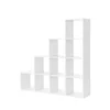 Songmics Knjigarna 10 kockastih predelkov 1295x29x1295 cm Bela