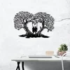 Wallity Metalna zidna dekoracija drvo sa ljuljaškom 65x43 cm crna