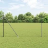 vidaXL Komplet ograje Set 2 Siva Kovina, žica s PVC premazom 25 x 1,5 m
