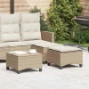 shumee vidaXL Vrtni stolčki z blazinami 2 kosa Bež 55x55x36 cm Poly Rattan