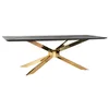 Casa Padrino luxury dining table black gray/gold 240 x 100 x H. 75 cm - Rectangular kitchen table with solid wood table top - Dining room furniture - Luxury furniture - Luxury furnishings