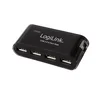 LogiLink USB 2.0 HUB, 4-Port, crni sa napajanjem