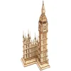 Robotime Rolife Osvetljena 3D lesena sestavljanka Big Ben 220 kosov