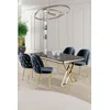 Hanah Home Set Trpezarijski sto i 4 stolice Rigel, Plavo-beli