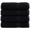 Vidaxl Premium brisače SOLUND 4 kos črna 70x140 cm 600 g/m2