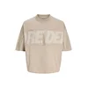 JACK & JONES Majica JCOBIARRITZ  ecru / kapučino