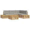 6 pcs Set vanjskih sofa Poliester Bijela