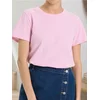 Sinsay - Pamučna basic majica - pastelno roze