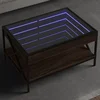 Stolić s beskonačnim LED svjetlima boja hrasta 70x50x38 cm